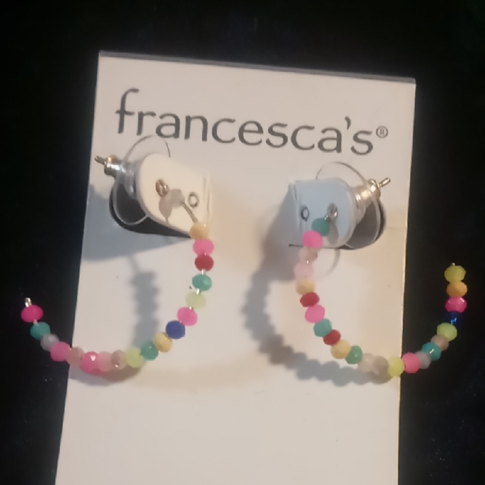 Francesca's Collections Colorful Beaded Kids Hoops